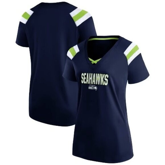 NFL Seattle Seahawks Women’s Authentic Mesh Jersey  Lace-Up V-Neck Size Medium - Picture 1 of 11